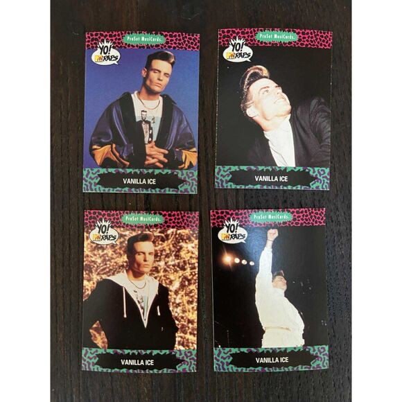 Vanilla Ice 1991 Yo! MTV Raps Proset Musicards lot 4 cards - Picture 1 of 2